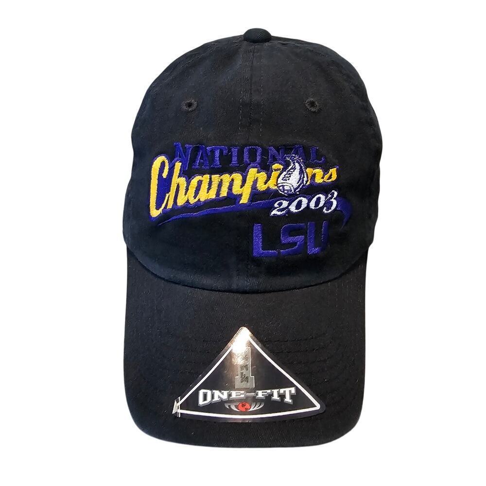 Vintage LSU Louisiana Tigers 2003 National Champions Fitted Hat Cap Black NCAA